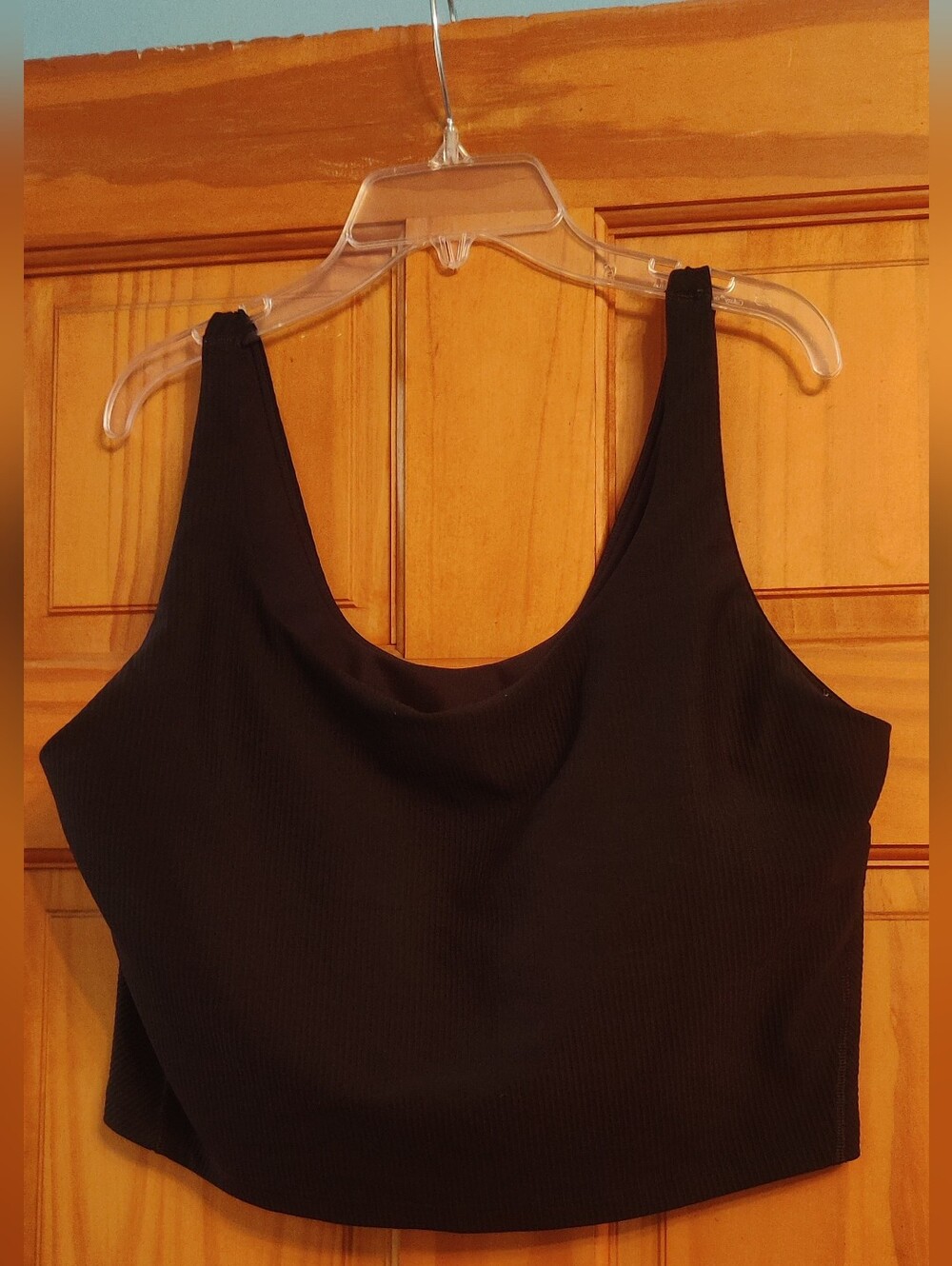 Old Navy Powersoft Light Support Tank Top Sports Bra Black Go Dry